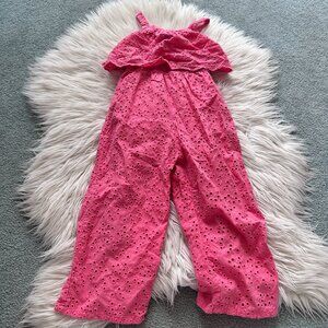 Zara pink eyelet romper size 4-5 Y